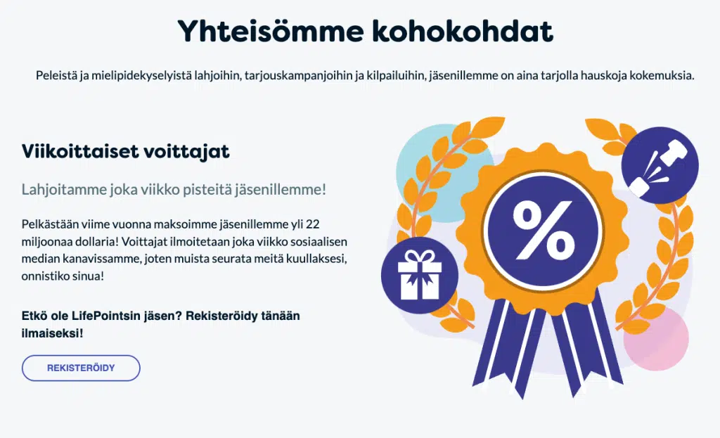 Lifepoints järjestää myös arvontoja