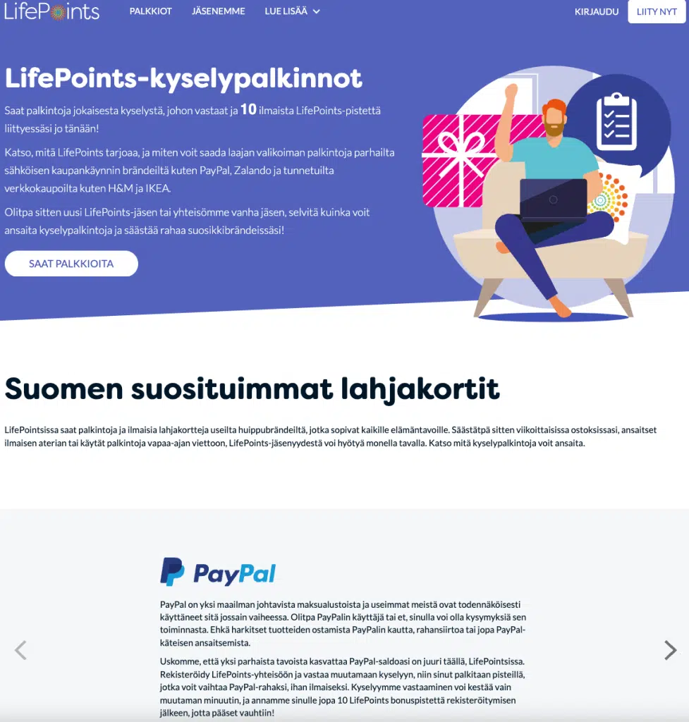 Lifepoints palkintovaihtoehdot